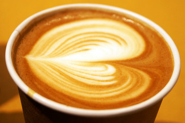 cup of hot coffee latte art