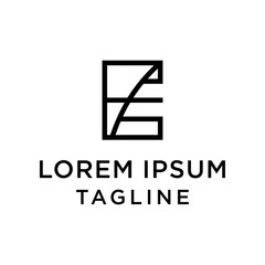 initial letter logo 7E, E7 logo template