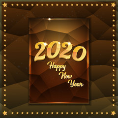 2020 Happy chinese new year of the Rat creative design background or greeting card. 2020 new year golden shiny numbers on golden crystal festive and shiny background