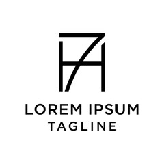 initial letter logo 7H, H7 logo template