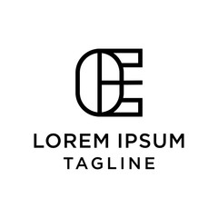 initial letter logo 0E, E0 logo template