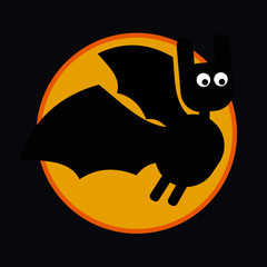 Cartoon bat vector illustration, logo design