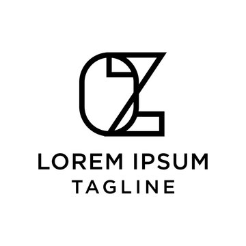 initial letter logo 0Z, Z0 logo template