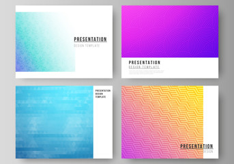 Fototapeta premium The minimalistic abstract vector illustration of the editable layout of the presentation slides design business templates. Abstract geometric pattern with colorful gradient business background.
