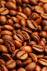 Fresh and aromatic roasted coffee beans, can be used as background.