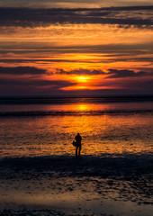 Fototapeta na wymiar Sunset at Southport, Merseyside, England