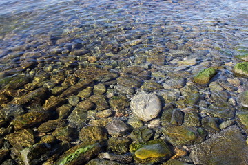 stones in sea water