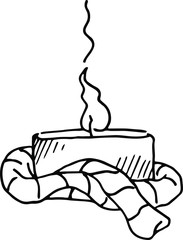 drawing Christmas symbols line graphics