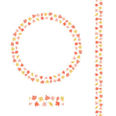 Autumn holiday Wreath frame decorative brush flowers and leafs