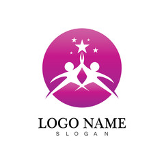 human people success people care logo and symbol template
