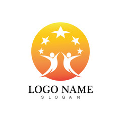 Fototapeta na wymiar human people success people care logo and symbol template