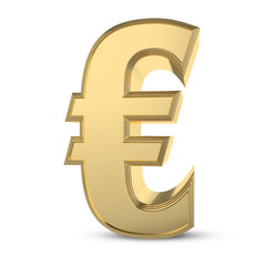 Fototapeta premium 3D generated Euro currency sign in golden color.
