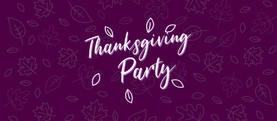 Fototapeta na wymiar Thanksgiving Party Cover Flyer Banner poster template vector illustration Autumn holiday greeting card