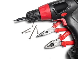 Tools on white background