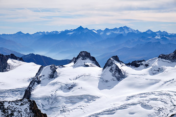 Beautiful landscape. View from the Aiguille du Midi mountain. Alps. France.