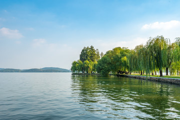 Fototapeta na wymiar Landscape of Wuhan East Lake of Hubei province.East Lake Scenic Area of Wuhan