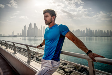 Athlete training outdoors