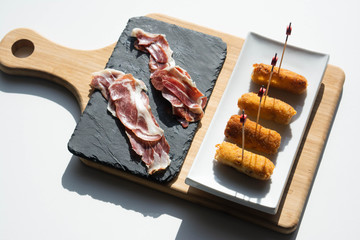  Iberian ham croquettes. Spanish typical dish