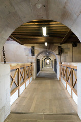 interior view of the historic Barrage de Vauban Dambridge in the historic city center of Strasbourg
