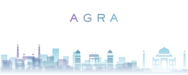 Agra Transparent Layers Gradient Landmarks Skyline