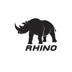 Vector of rhinoceros on a white background. Wild Animals. Rhino logo or icon.  Easy editable layered vector illustration.