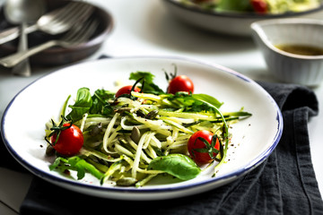 Zucchini noodle with Cherry tomato and Pumpkin seed salad