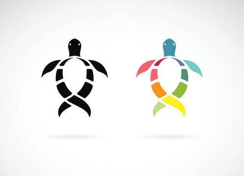 Vector of turtle design on white background. Wild Animals. Underwater animal. Turtles icon or logo. Easy editable layered vector illustration.