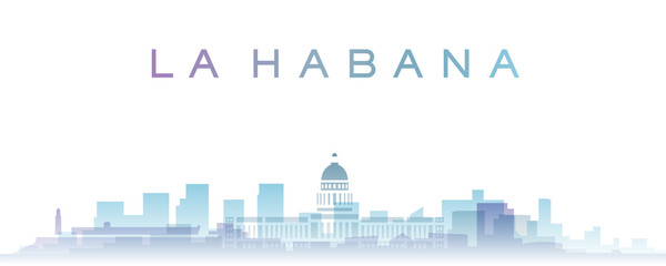 Havana Transparent Layers Gradient Landmarks Skyline