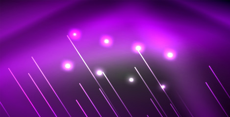 Neon glowing lines, magic energy space light concept, abstract background wallpaper design