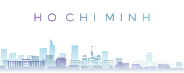 Ho Chi Minh Transparent Layers Gradient Landmarks Skyline