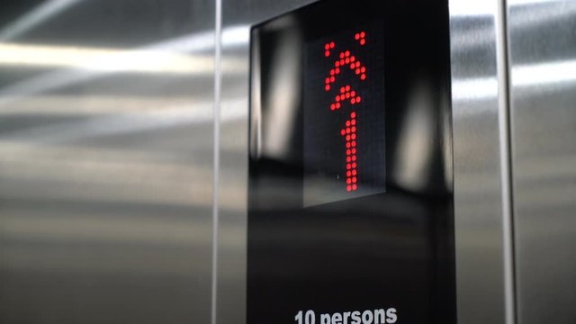elevator number on screen moving up