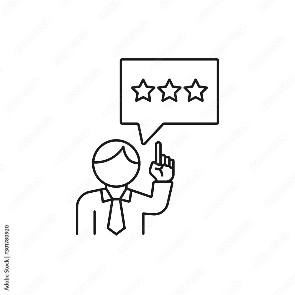 Wall mural man review - minimal line web icon. simple vector illustration. concept for infographic, website or 