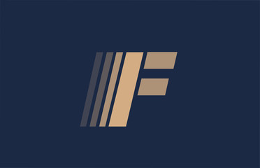 alphabet F blue letter brown logo icon for company and business design