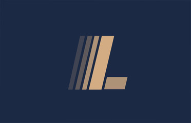 alphabet L blue letter brown logo icon for company and business design