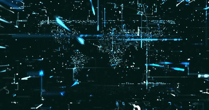 Abstract digital network data background, 3D rendering