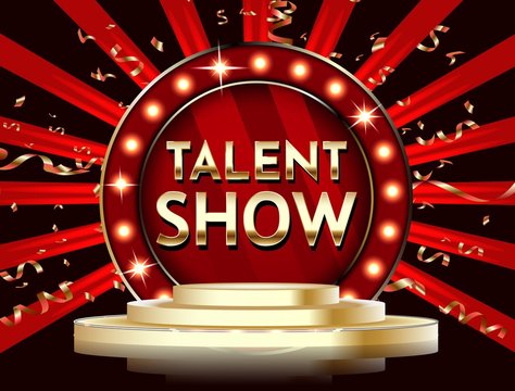 Talent Show Banner, Poster, Gold Lettering Advertisement Or Invitation, Event