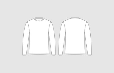 White long sleeve tshirt design template