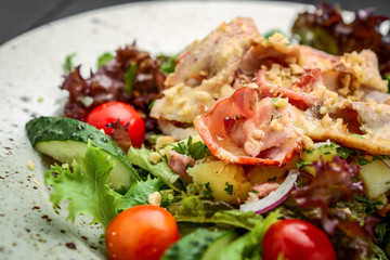 American Cobb Salad, salad with bacon and cabbage