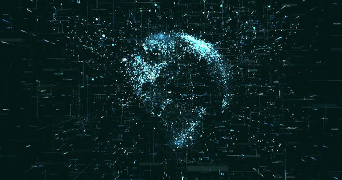 Abstract digital network data background, 3D rendering