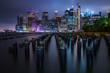 Fototapeta na wymiar New York city skyline by night