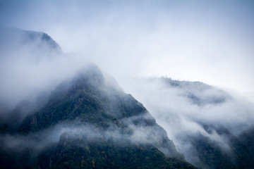 Mountain and clouds