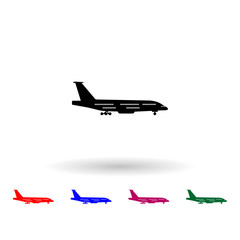 Aircraft silhouettes multi color icon. Simple glyph, flat vector of air transport icons for ui and ux, website or mobile application
