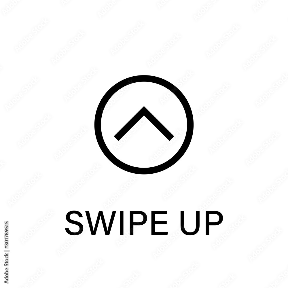 Poster swipe up vector isolated black icon. black swipe up vector pointer. arrow line graphic design. swipe