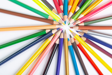 Fototapeta premium School supplies background with copyspace for back to school theme.