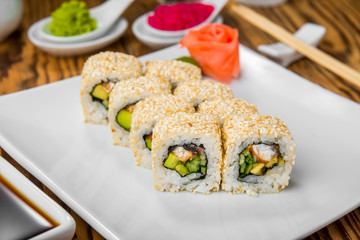 Japanese cuisine with fresh seafood