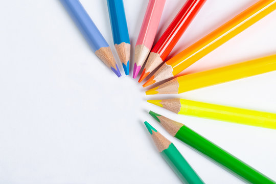 School supplies background with copyspace for back to school theme.