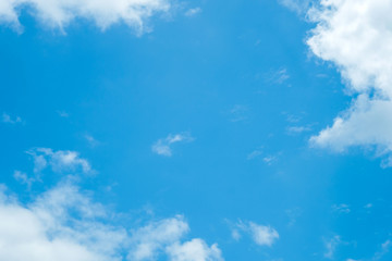 Bright blue sky background with sun light with copy space