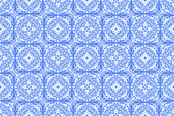 Portuguese azulejo tiles. Encaustic seamless patterns, prints
