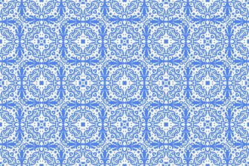 Portuguese azulejo tiles. Encaustic seamless patterns, prints