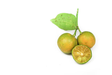 Cumquat or Kumquat fruit (Thai Fruit) with isolated on white background